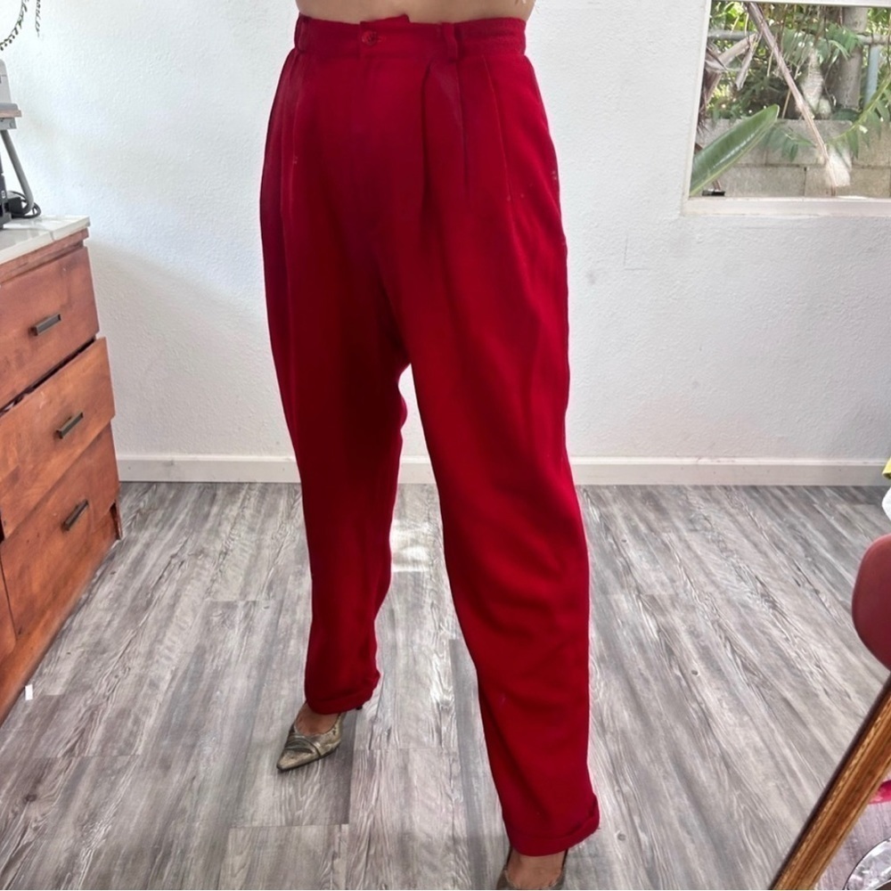 Vintage Jones New York worsted wool high rise pants red size:8